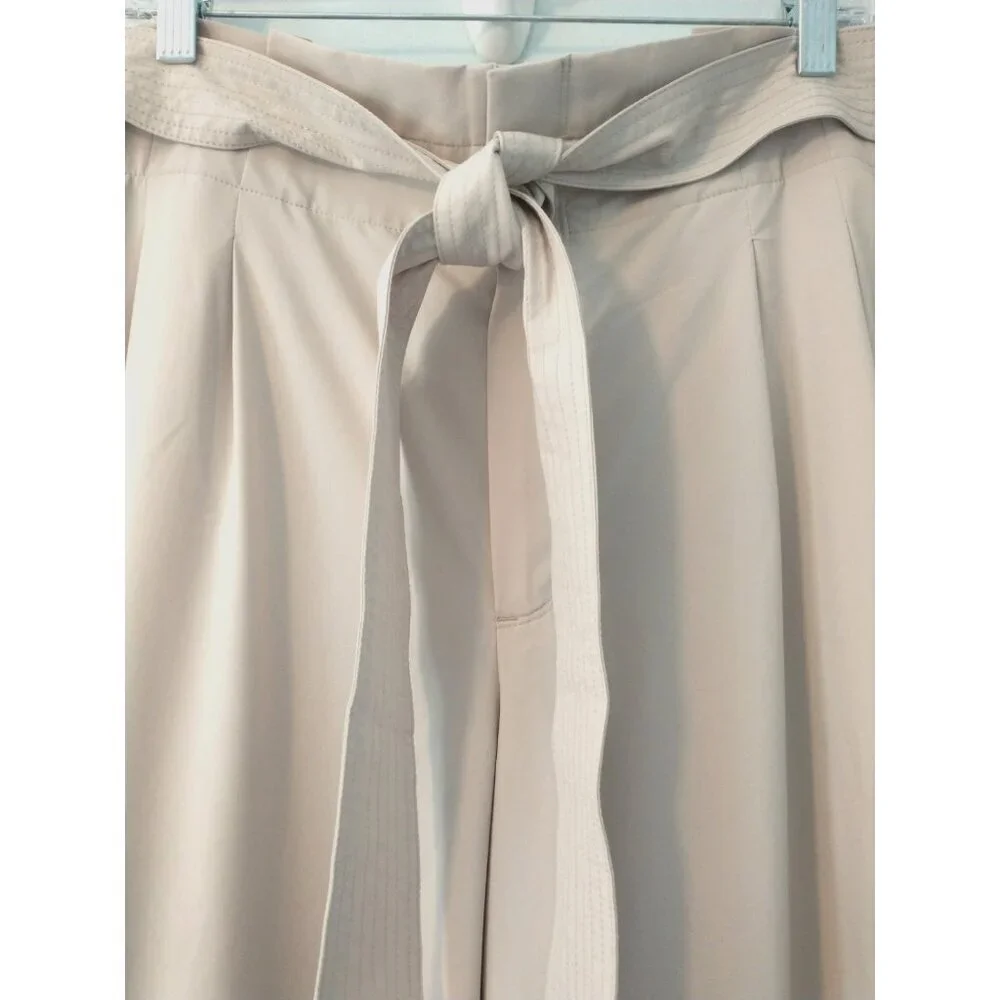 Athleta Skyline Pant II Women's Paperbag Waist Belted Beige Pockets - 18 - Picture 2 of 9
